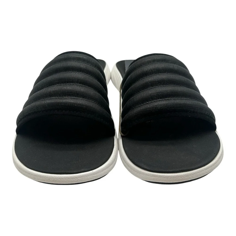 Olukai Komo Slides Men's Size 13 Black White Cushioned Beach Sandals Slip On NWT